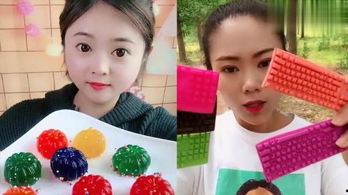 美女吃小瓜巧克力,美女品尝小瓜巧克力，甜蜜瞬间定格